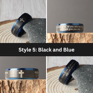 Custom Bible Quote Ring – 5 Styles | Engraved Christian Ring | Cross ...