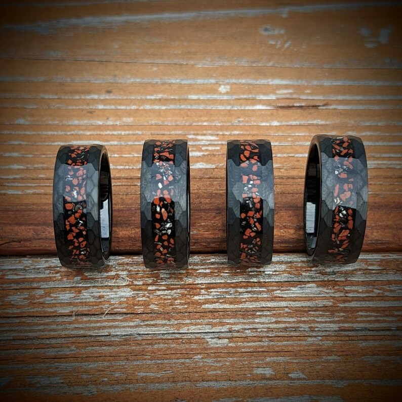 Hammered Tungsten Ring for Men