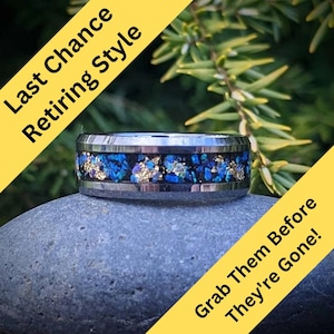 Opal and Gold Leaf Galaxy Ring, Space Ring, Men&#39;s Opal Ring, Gold Leaf ring, Tungsten Ring, Opal wedding Ring, Promise Ring, engraved ring