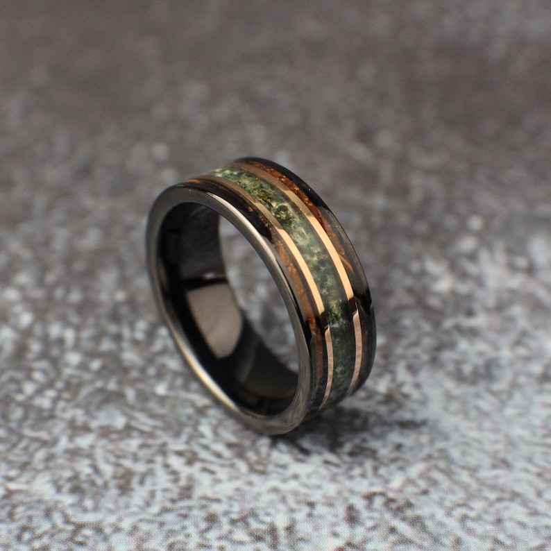 Whiskey wood wedding band