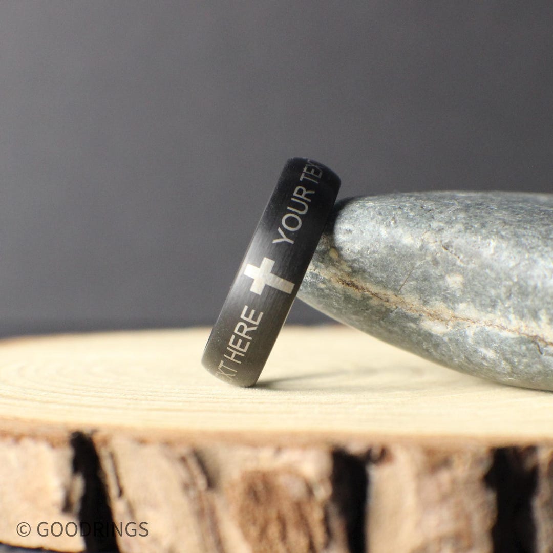 Personalized Bible Verse Ring, Engraved Cross Ring, Christian Jewelry ...