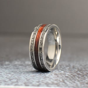 Men's Wedding Band with Meteorite Shavings