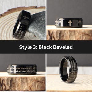 Custom Bible Quote Ring – 5 Styles | Engraved Christian Ring | Cross ...