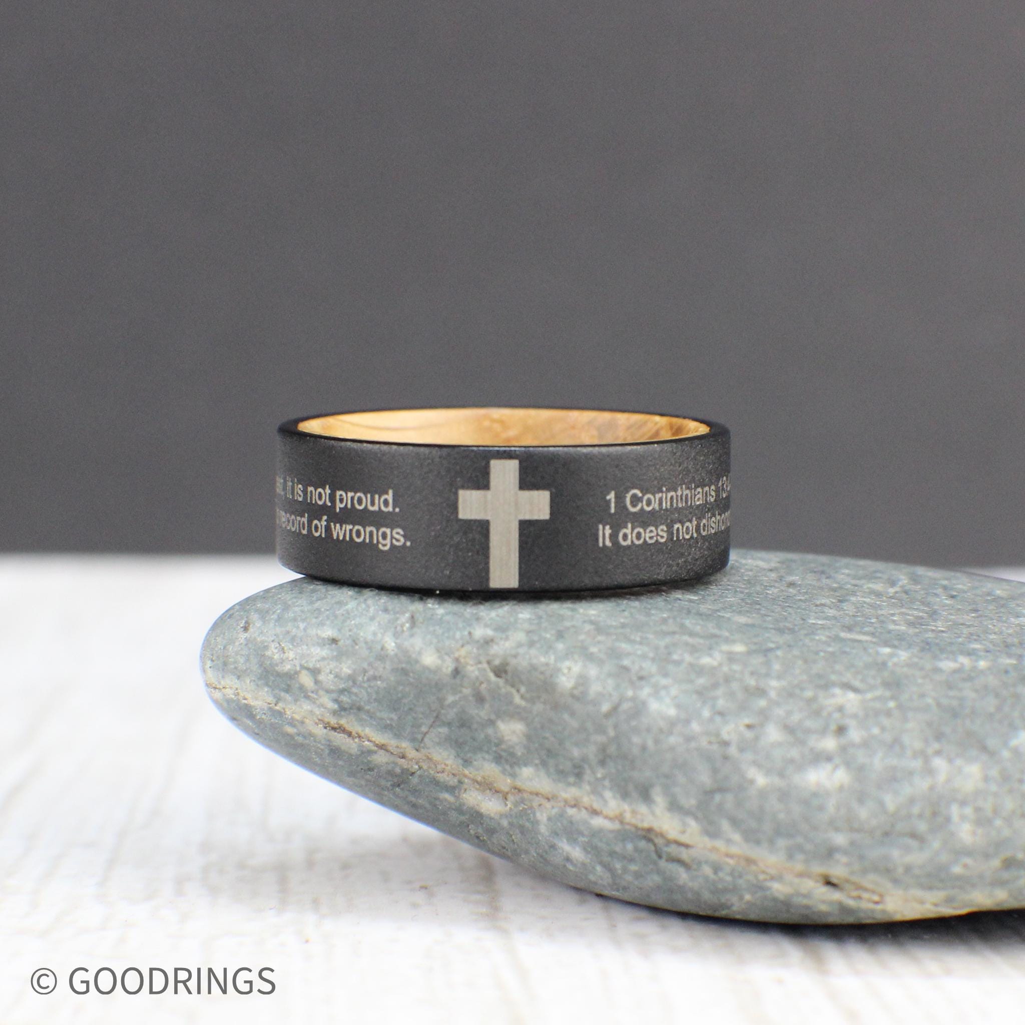 Custom Bible Quote Ring, Christianity Ring, Religious Jewelry, Cross ...