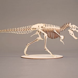 3D Puzzle Dinosaur T-rex Laser Cut Wooden Detailed Realistic Dino Skeleton Jurassic Adult Kids Jigsaw Toy Playroom Decor Collectible