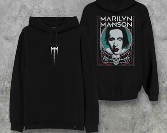 Marilyn Manson Front and Back Two Side Design Printed Long Sleeve Hoodie