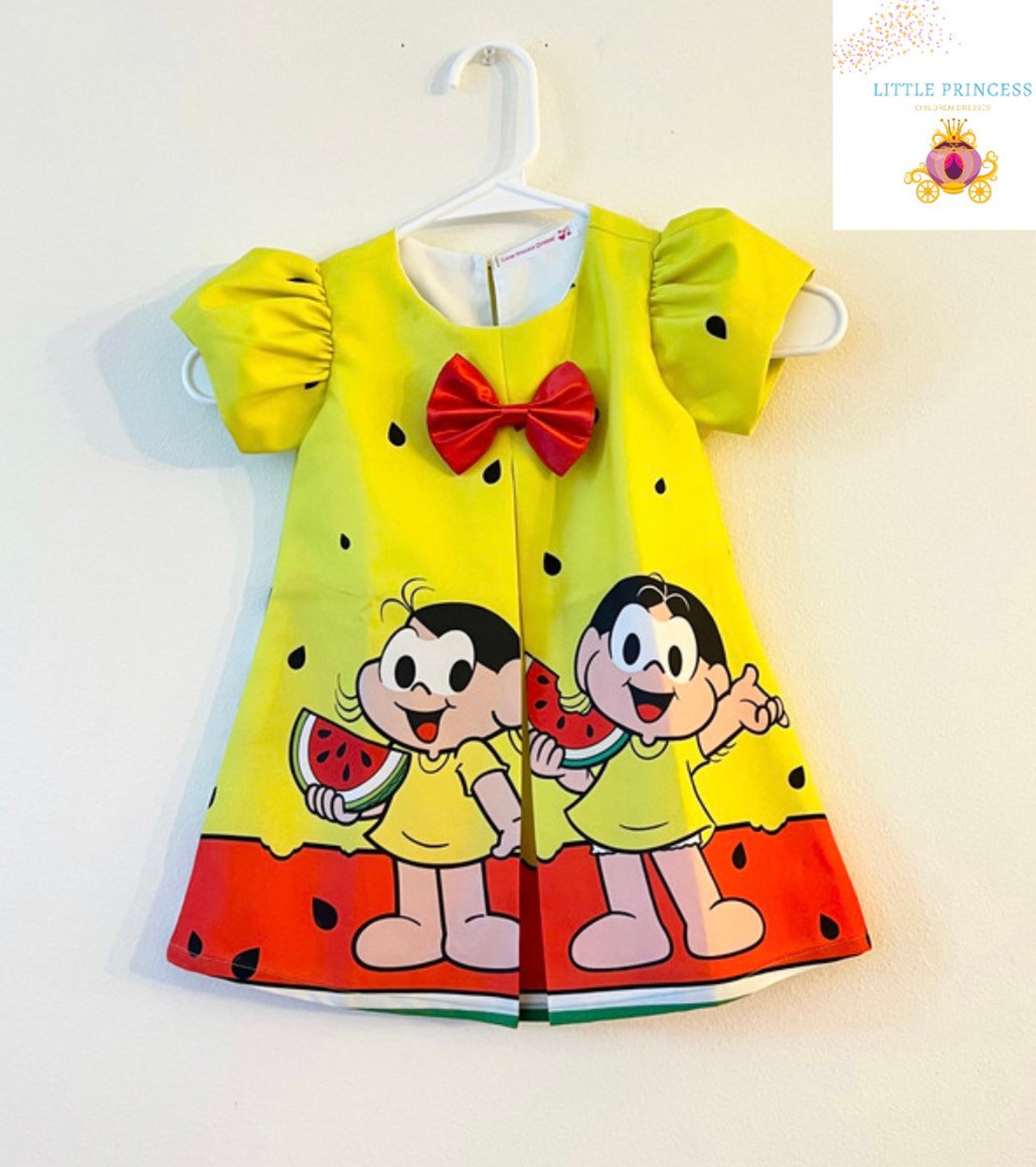 Magali Dress Turma Da Mônica Dress Girls Dresses Dresses Etsy