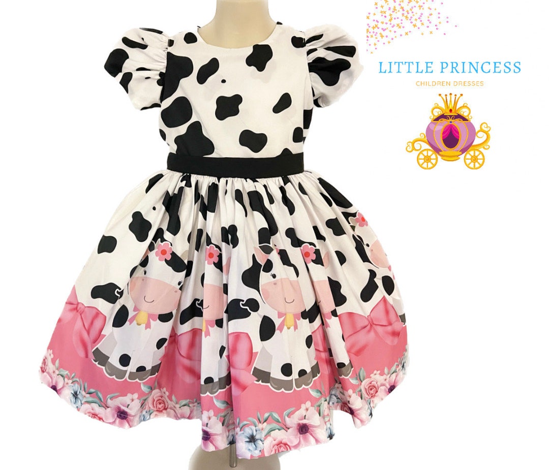 Little Farm Girl Dress, Cow Girl Dress, Farm Party Dress, Little Farm