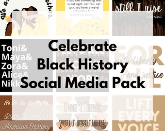 Instagram templates celebrating Black History, For personal or small business social media, carousels, posts, education