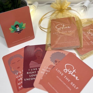 Self-Love Affirmation Cards, Encouragement Cards, Motivation Deck, Multi-Cultural Women