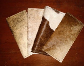 Cowhide check book cover