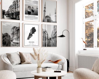 Lebanon City Art Prints,  Lebanon Artwork, Lebanon Wall Art Set of 6 City Prints,  Lebanon Poster Map Print, Lebanese Art, Lebanon Decor, LB