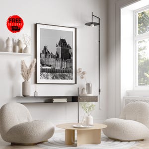 Impression de la ville de Montréal, impression noir et blanc Montréal, impression Château Frontenac, art mural Montréal, cadeau photo Montréal pour, déco Québec, Canada