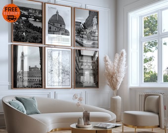 Florencia Italia City Art Prints, Florencia Art, Florence Artwork, Florence Wall Art Set de 6 impresiones de la ciudad, Florencia Poster Map Print, Italiano