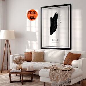 Impressão do mapa de Belize, arte do mapa de Belize, impressão do mapa da cidade de Belize, pôster de Belize, arte de parede de Belize, decoração de parede de Belize, mapa de Belize, presente de viagem de Belize
