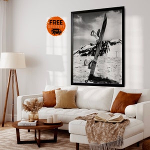 Winter Snowboarding Photo Print Poster Artwork, Snowboarder wall Art, Snowboarder gift, Snowboard Digital Print Wall Decor, Ski Lodge Decor