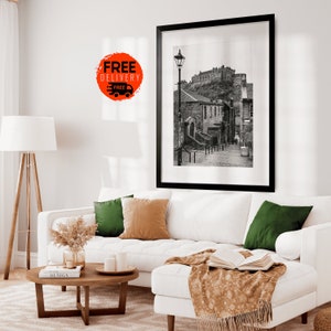 Edinburgh Scotland Art Print, Edinburgh Castle Art, Edinburgh Skyline Print,Edinburgh Photo,Edinburgh Old Town,Edinburgh Black and White Art