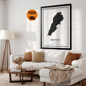 Impressão do mapa do Líbano, mapa do Líbano, mapa da cidade do Líbano, pôster do Líbano, arte da parede do Líbano, decoração da parede do Líbano, mapa de libra, pintura do Líbano