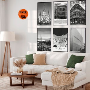 New Orleans Louisiana Kunstdruck, French Quarter Druck, Bourbon Street New Orleans Wandkarte Kunst, NOLA Kunstwerk, New Orleans Set 6 Art, Big Easy