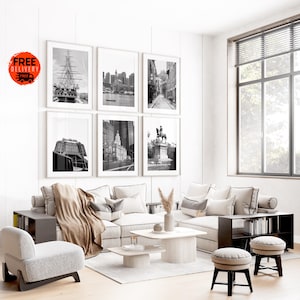Boston Massachusetts Black and White Photography Wall Art Prints Set of 6, New England USA Travel Travel Art, Boston Posters,Boston City Art