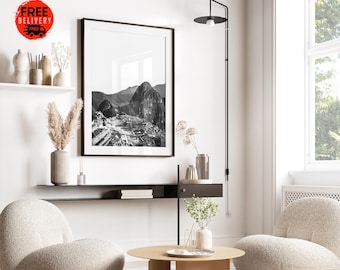 Póster de pared de Machu Picchu, Perú, impresión en blanco y negro, decoración para el hogar y la oficina, impresiones artísticas de viajes por Sudamérica, arte de pared, póster de viaje, impresión de Perú