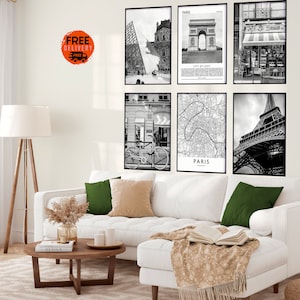 Paris Tower Wall Art Prints, French Decor Paris Eiffel Tower Wall Poster, Paris City Poster Set of 6,Travel Art Photography,Paris Home Decor