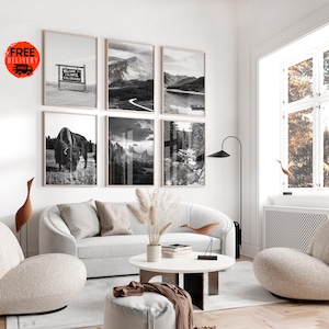 Colorado State Black & White Wall Art Print Posters Set of 6, Colorado Buffalo Prints,Colorado Co Prints,Gallery,Rocky Mountains Photography