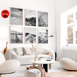 Peru Wall Art Posters Decor  6 Prints, Peru Prints Black and White Photography Downloadable, Machu Picchu Prints,South America Travel Prints