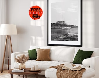 Rhode Island City Wall Art Poster Print, Providence Poster, Nautical Gift for Ocean Lovers,Narragansett Bay Sail Boat Print,Ocean State Art