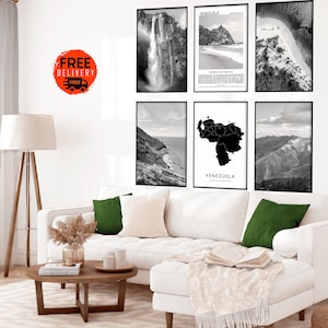 Venezuelan Wall Art Prints, Venezuela Map Art Decor, Venezuela Photo Prints Set of 6, Venezolanos Home Decor,Venezuela Travel South America