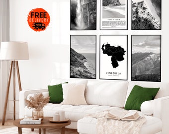 Venezuelan Wall Art Prints, Venezuela Map Decor, Photo Set of 6 (Digital Download)
