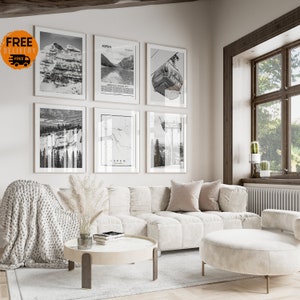 Aspen Wall Art Digitale Prints, Colorado Wall Art Set van 6 Prints, Zwart-Wit Aspen City Art, Aspen Printable Art Decor, Kaart Poster Kunst