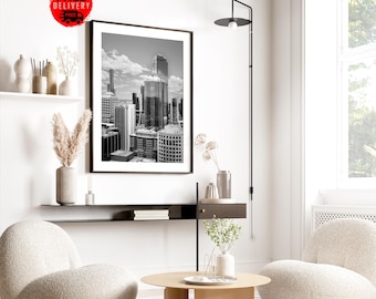 Melbourne Australia Print: Black and White Cityscape Photography (Digital Files Included)
