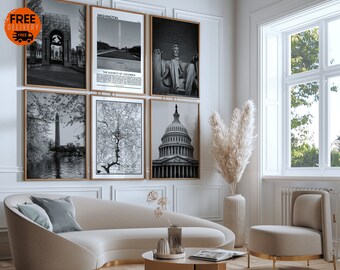 Washington DC District of Columbia City Art Prints, Washingtonian Art, Washington DC Map, Washington DC Artwork, dc Wall Art Set of 6 Prints
