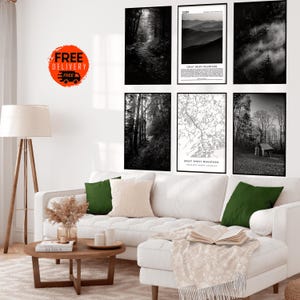 Great Smoky Mountains Tennessee National Park Art Poster Print,Smokies Sunset Art,Set of 6 Prints,Nature Camping Outdoor Adventure Wall Art