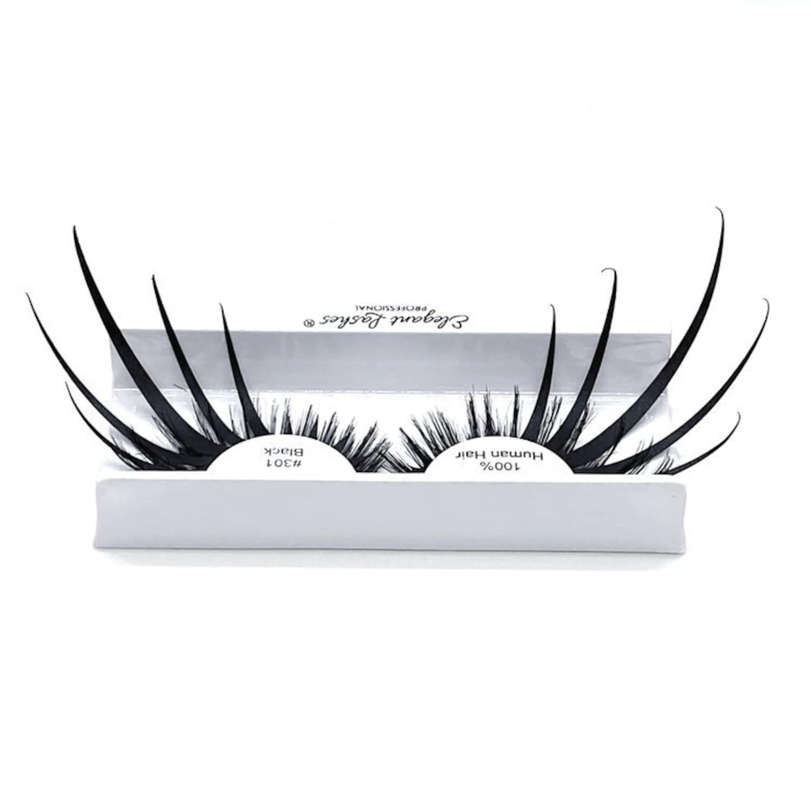 New Girl dramatic black Matsugay lashes with long spiky lashes for goth eye makeup and bold false eyelash looks.