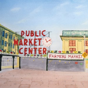 Meet the Market | Pike Place Market | Watercolor | Giclee Print | Fine Art Print