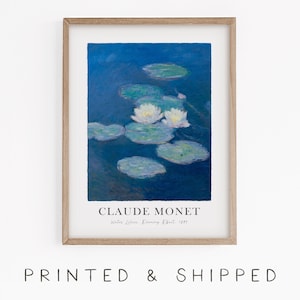 Monet Water Lilies, Water Lily, Nympheas, Famous Art Prints, Monet Wall Art, Monet Gifts, Monet Water Lillies Poster, Claude Monet Prints
