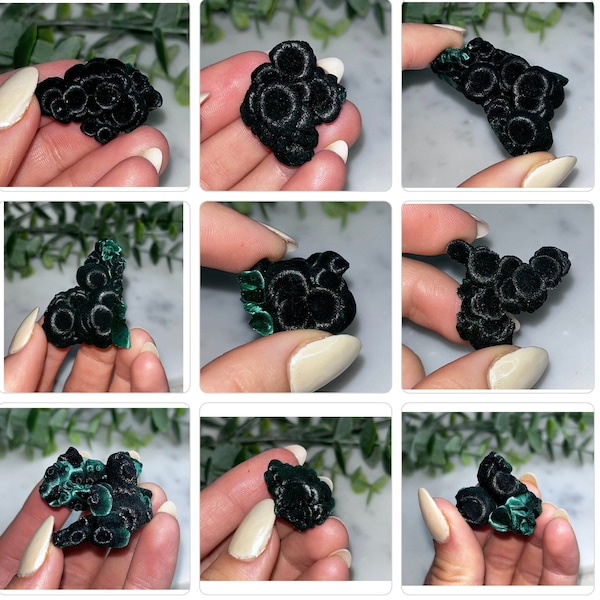 You Pick! AAA Grade Botryoidal Malachite with Multiple Eyes / Velvet Malachite Specimen / High-Grade Cats Eye Raw Fibrous Malachite Crystal