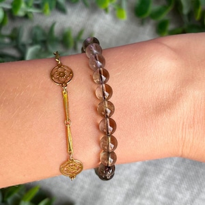 Transparent Smoky Quartz Bracelet / 6mm High Grade Smoky Quartz Beaded Bracelet / Smoky Quartz Jewelry / Smoky Quartz Crystal