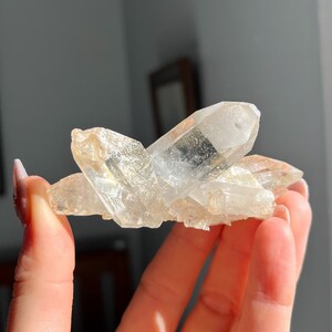 Aesthetic AAA Grade Golden Brazilian Lemurian Quartz Cluster with Elongated Crystals / Zeca De Souza Mine