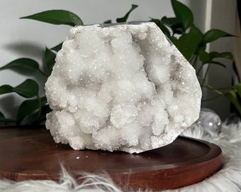 4 lb Shimmering Snow Chalcedony with Large Clear Apophyllite Crystals