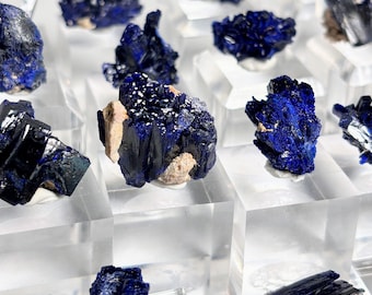 You Pick! Small Azurite Crystals / Azurite Specimens from the Kerrouchen Mine, Morocco