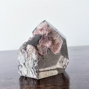 Garden Quartz Point / Free Standing Lodolite Crystal / Scenic Inclusion Quartz Specimen with Hematite