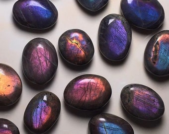 BACK IN STOCK! Rainbow Sunset Labradorite / High Flash Silver Labradorite Palm Stones / Pink Labradorite / Orange Labradorite / Worry Stone