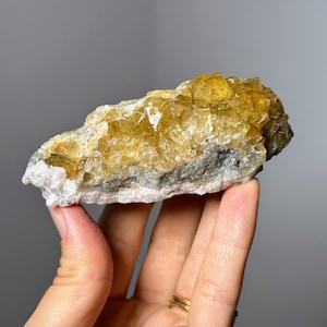 Bright Yellow Fluorite with from Moscona Mine, Spain