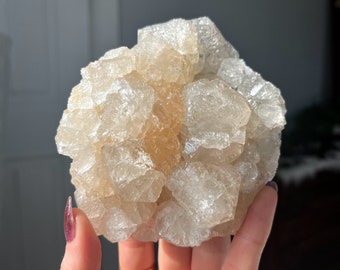 MATRIX FREE Pastel Peach Apophyllite on Stilbite Cluster/ Apophyllite Zeolite Crystal Cluster / Matrix-Free Apophyllite