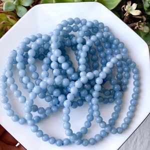 Aquamarine Bracelet / Handmade Crystal Bead Bracelet / High-Quality Aquamarine March Birthstone / Stackable Bracelet