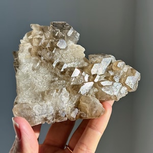 Smokey Elestial Quartz  / Raw Aligator Jacare Quartz Cluster from Minas Gerais Brazil