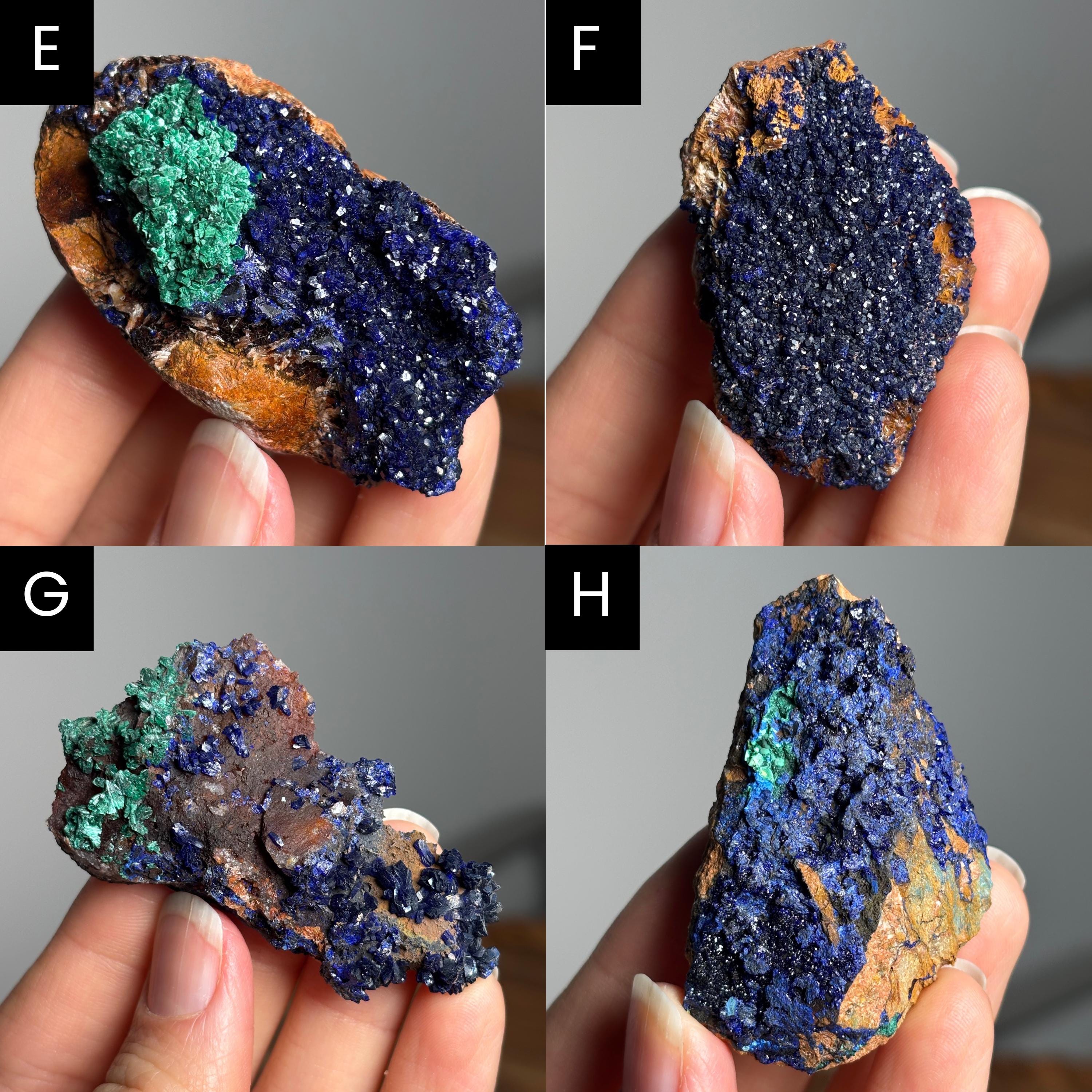 選べる！マラカイト入りアズライト原石 / モロッコ、ブルマーヌ県